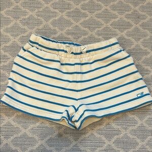 Striped White and Blue Shorts